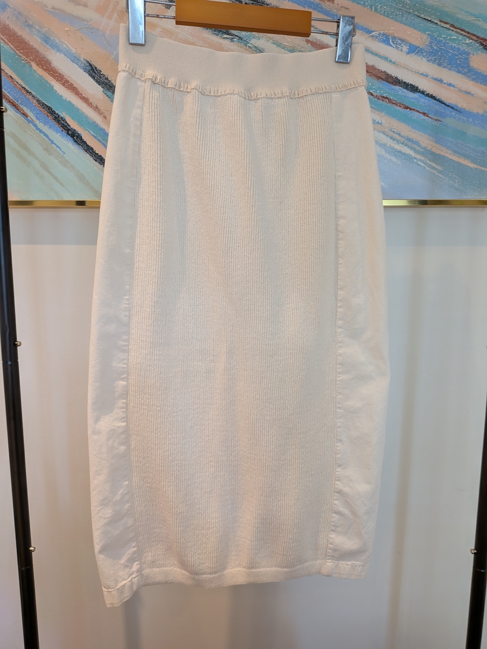 Blue Willi's Cream Knit Pencil Skirt